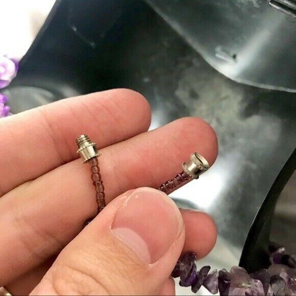 Bundle of 2 Necklaces Amethyst & Stone Jewelry Mother of Pearl Style Stones - Picture 7 of 7